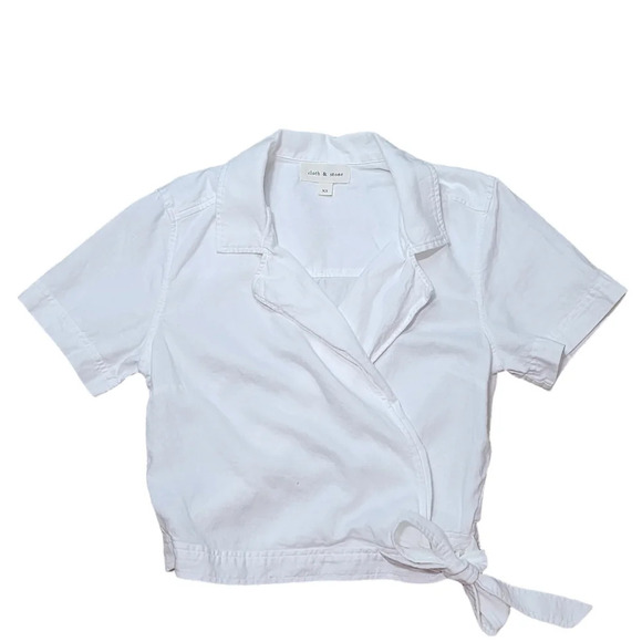 Anthropolgie Cloth & Stone Tie Waist Croped Top - Picture 10 of 10